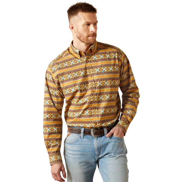 ARIAT TEDDI TAN CLASSIC FIT PRINT - MENS SHIRT  - 10065767