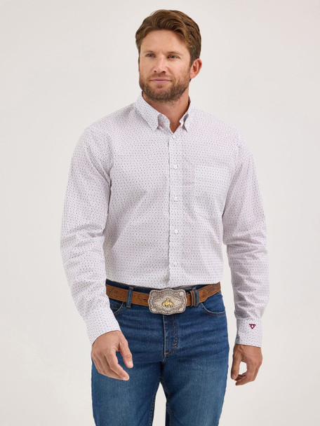 WRANGLER CODY JOHNSON WHITE CROSSBAR - MENS SHIRT  - 112369549