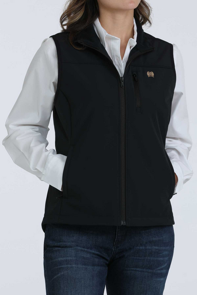 CINCH BLACK SOLID WINDPROOF VEST - LADIES VESTS  - MAV9922001