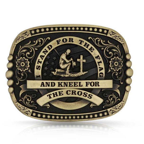 ATTITUDE BY MONTANA SILVERSMITHS KNEEL FOR THE CROSS - ACC BUCKLE  - A1040C
