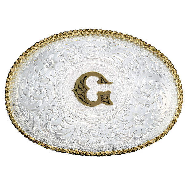 MONTANA SILVERSMITHS INITIAL G SILVER  TWO TONED - ACC BUCKLE  - 700G