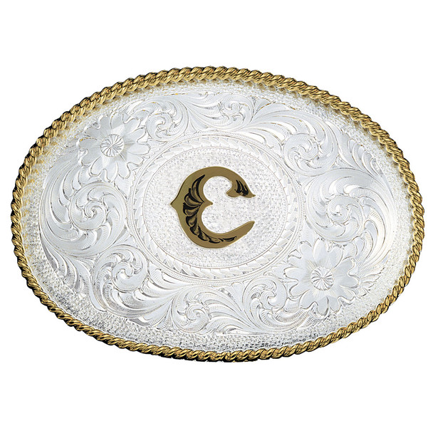MONTANA SILVERSMITHS INITIAL C SILVER  TWO TONED - ACC BUCKLE  - 700C