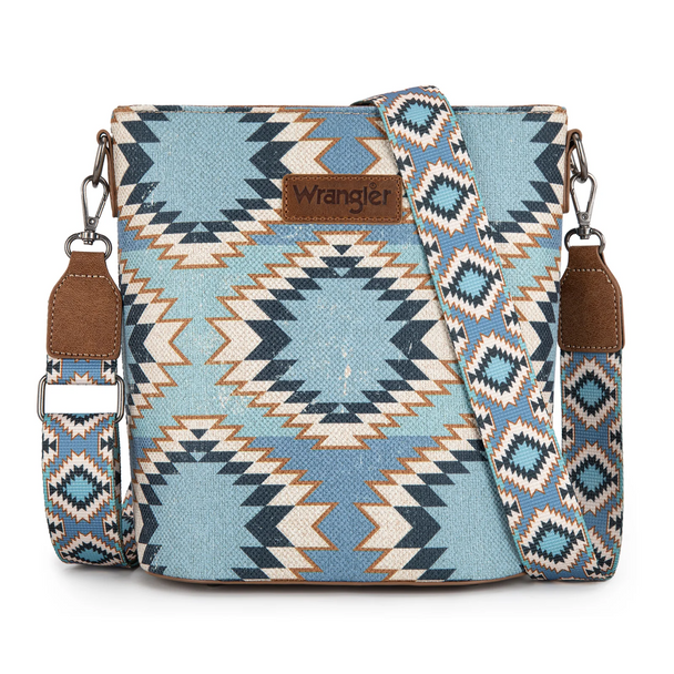 WRANGLER AZTEC DISTRESSED PRINT JEANS - LADIES PURSES  - WG221-8360JN