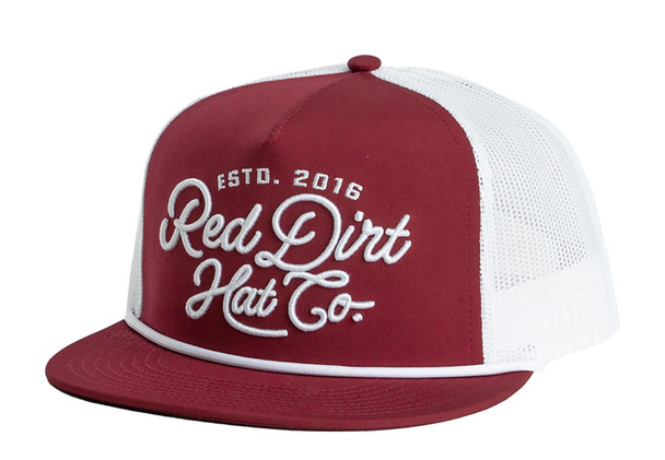 RED DIRT LARIAT - BURGUNDY/ WHITE - HATS CAP  - RDHC-521