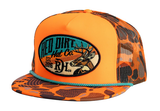 RED DIRT SHOW STOPPER-ORANGE CAMO/NEON - HATS CAP  - RDHC-537