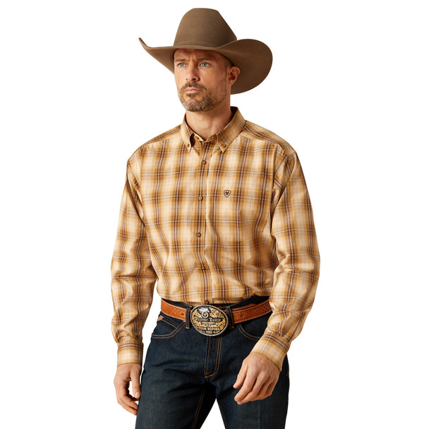ARIAT PRO SERIES MUSTARD TIGER PLAID - MENS SHIRT  - 10065773