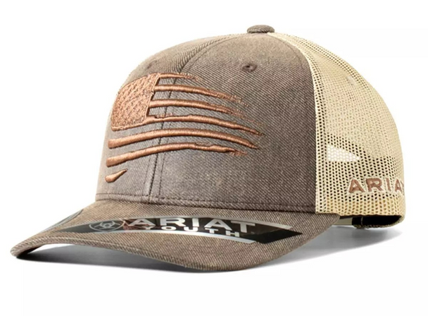 ARIAT YOUTH PATRIOT BROWN FLAG - HATS CAP  - A300081802