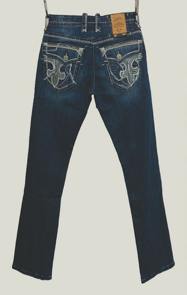 ROCK REVIVAL HEATH J202 STRAIGHT DARK WASH - MENS JEANS  - RP5628J202R