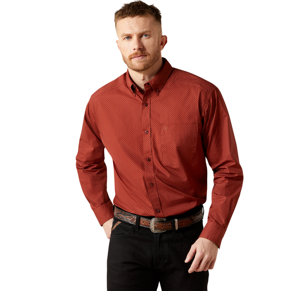 ARIAT WREN DARK RED CLASSIC PRINT - MENS SHIRT  - 10065792