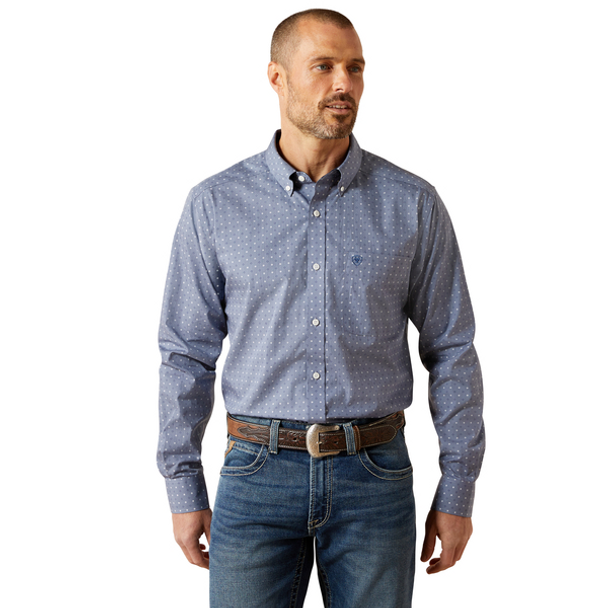 ARIAT WF BLAINE FITTED GREY PRINT - MENS SHIRT  - 10065803