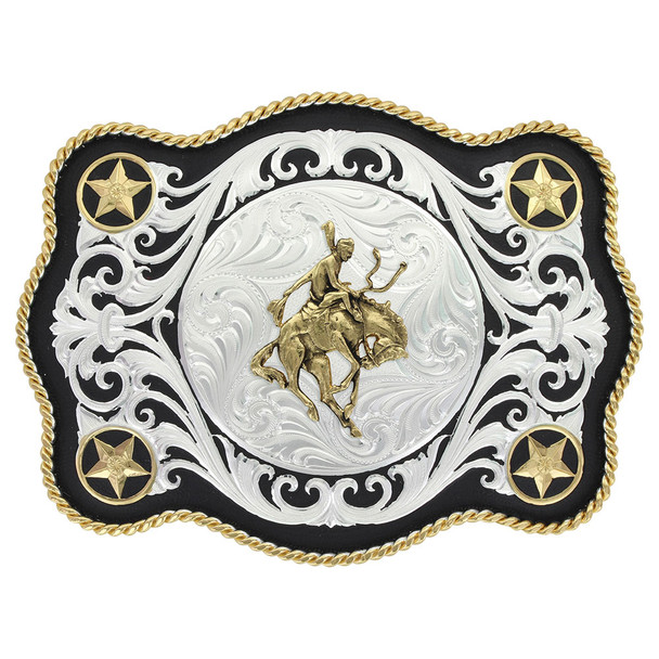 MONTANA SILVERSMITHS SCALLOPED SHERIDAN BRONC RIDER - ACC BUCKLE  - 61360-422