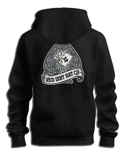 RED DIRT HOLD 'EM BLACK HOODIE - MENS HOODIE  - RDHC-T-187