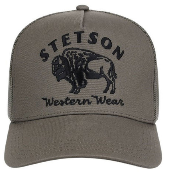 STETSON GREEN/OLIVE BISON EMBROIDERED - HATS CAP  - 07-077-0102-0156GR