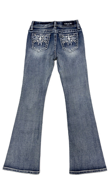 GRACE IN LA 460 AZTEC EMBROIDERED - KIDS GIRLS JEANS - GBS873