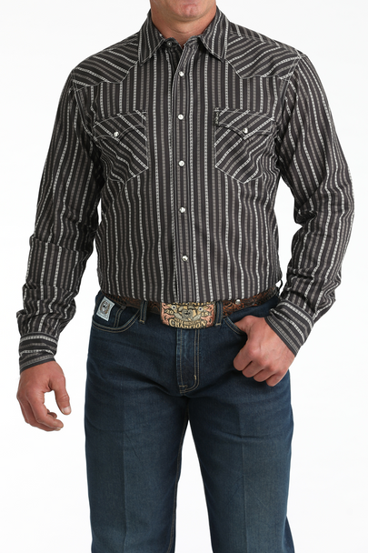 CINCH PRINT MODERN BLACK STRIPE - MENS SHIRT  - MTW1303097