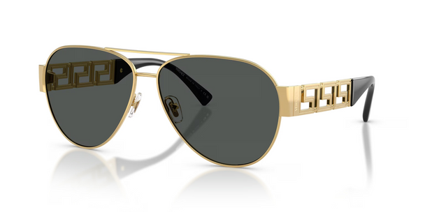 VERSACE AVIATOR GOLD DARK GREY - SUNGLASS VERSACE  - 2289100287