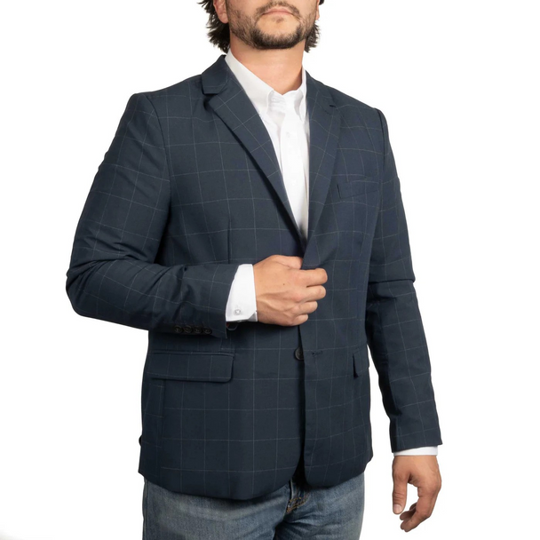 CINCH NAVY PLAID SPORT COAT - MENCOATS   - MWJ1931002