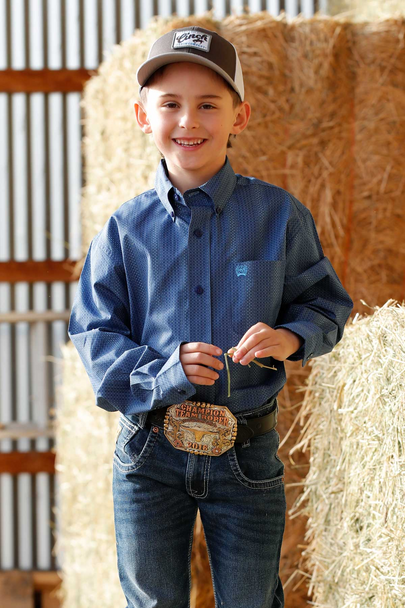 CINCH ROYAL BLUE PRINT - KIDS BOYS SHIRT - MTW7060398