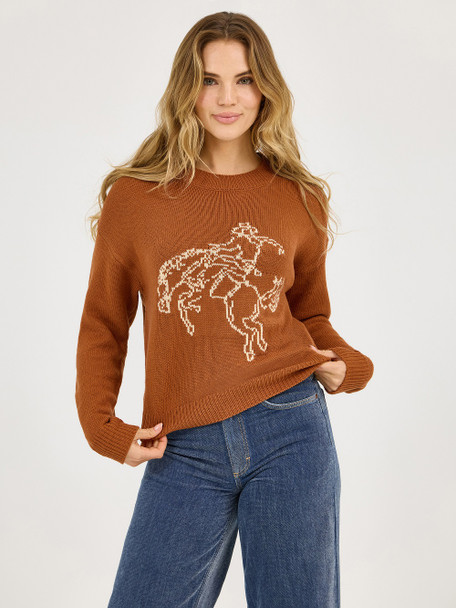 WRANGLER RETRO AMERICANA CREW RUST - LADIES SWEATSHIRT  - 112372331