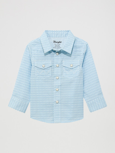 WRANGLER BABY BOY SNAP BLUE PRINT - KIDS BOYS SHIRT - 112374300