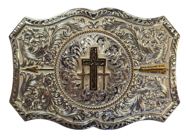 MONTANA SILVERSMITHS TRIPLE CROSS GOLD ARROW - ACC BUCKLE  - 45710-855