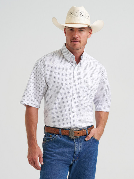 WRANGLER GEORGE STRAIT WHITE PRINT - MENS SHIRT  - 112374607