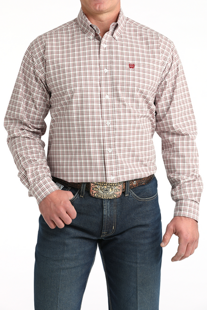 CINCH WHITE PLAID PRINT - MENS SHIRT  - MTW1106015