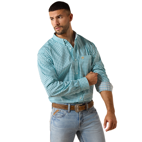 ARIAT WF ANDY CLASSIC BLUE PRINT - MENS SHIRT  - 10071027