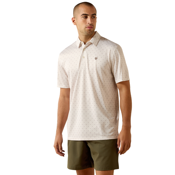 ARIAT MOONBEAM STEER PRINT - MENS POLO  - 10071496