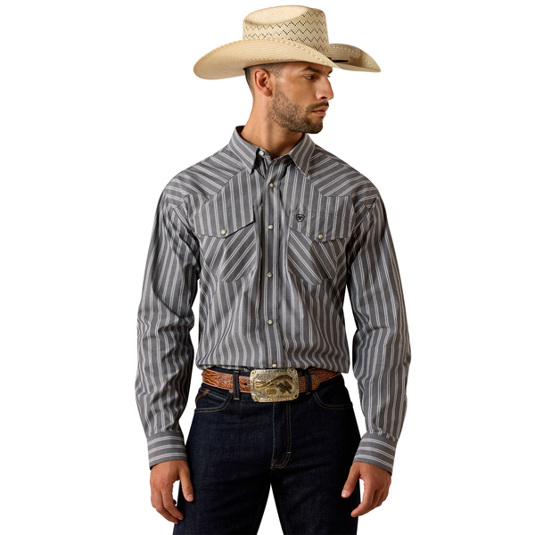 ARIAT PRO SERIES THERON GREY STRIPE - MENS SHIRT  - 10071725
