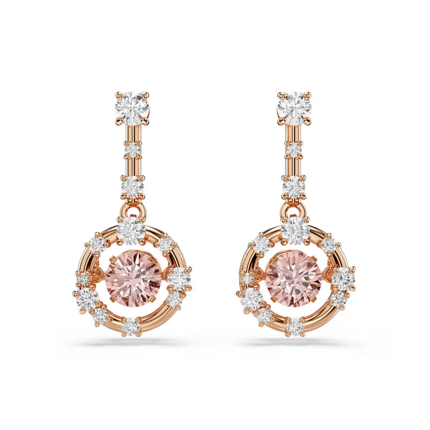 SWAROVSKI CONSTELLA DROP ROUND CUT PINK - ACCESSORIES JEWELRY EARRINGS - 5744239