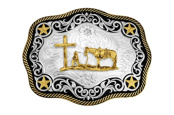 MONTANA SILVERSMITHS FOUR STAR CHRISTIAN COWBOY - ACC BUCKLE  - 57610-731