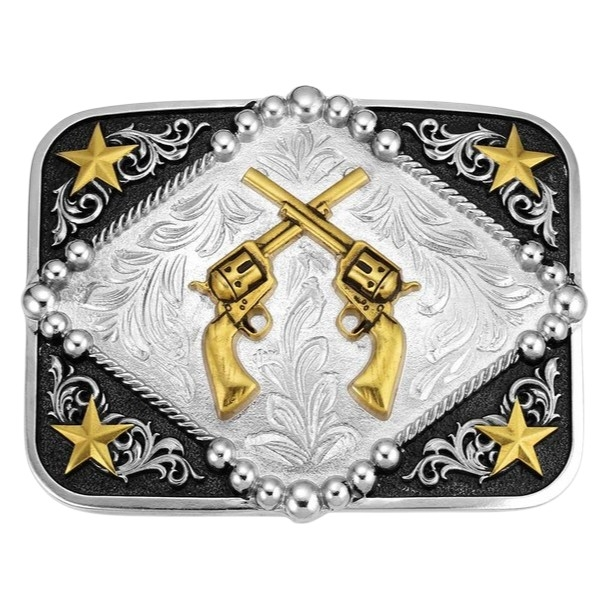 ATTITUDE BY MONTANA SILVERSMITHS SIX SHOOTER - ACC BUCKLE  - A1078P