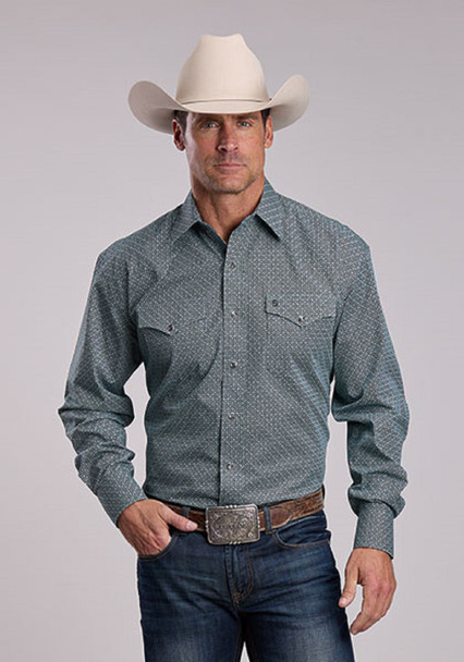 STETSON FOREST MOSAIC SNAP PRINT - MENS SHIRT  - 11-001-0425-2000GR