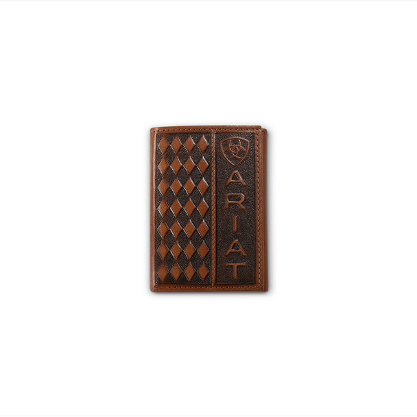 ARIAT TRIFOLD DIAMOND EMBOSSED BROWN - ACCESSORIES WALLET  - A3568502