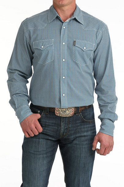 CINCH BLUE MODERN FIT SNAP PRINT - MENS SHIRT  - MTW1303102