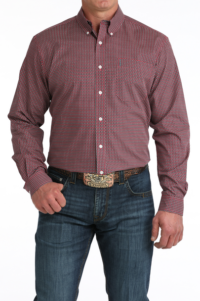 CINCH PINK WEAVE PRINT - MENS SHIRT  - MTW1347151