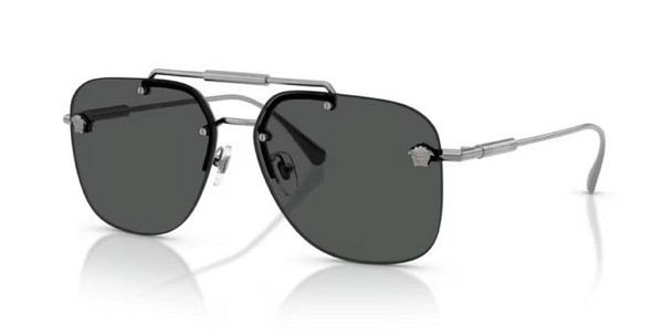 VERSACE GUNMETAL WITH DARK GREY - SUNGLASS VERSACE  - 2296100187