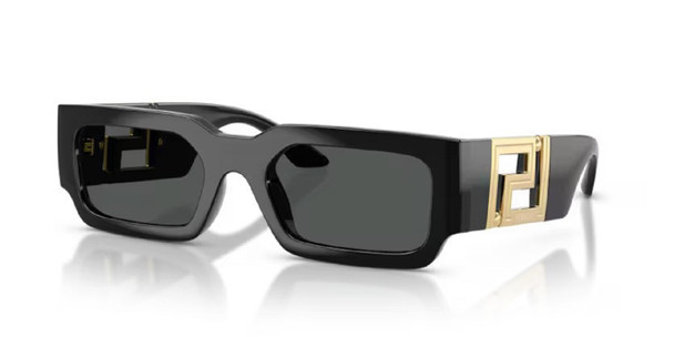 VERSACE SMALL RECTANGLE BLACK W/GREY - SUNGLASS VERSACE  - 4506UGB1/87