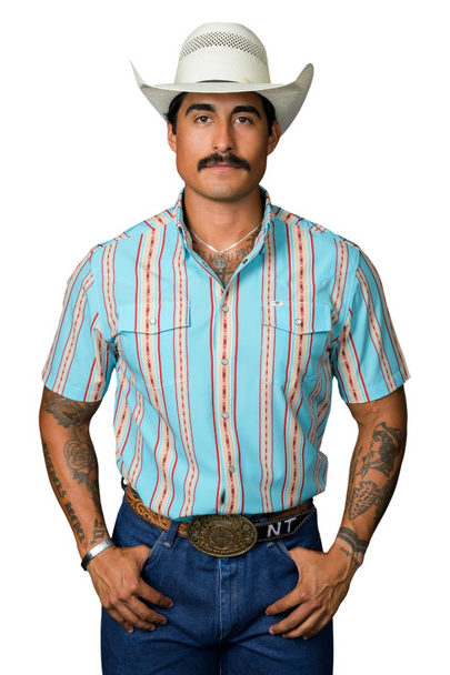 FERREL SANTA FE TURQUOISE STRIPE - MENS SHIRT  - FPS1026027