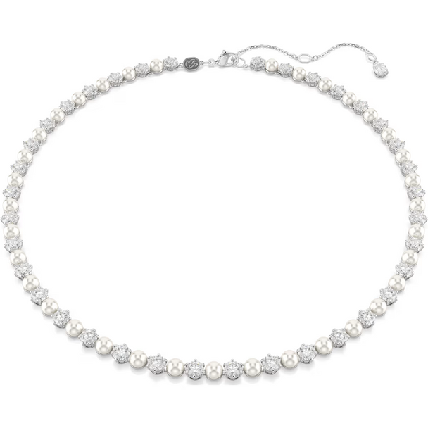 SWAROVSKI MATRIX CRYSTAL PEARL SILVER - ACCESSORIES JEWELRY NECKLACE - 5689623