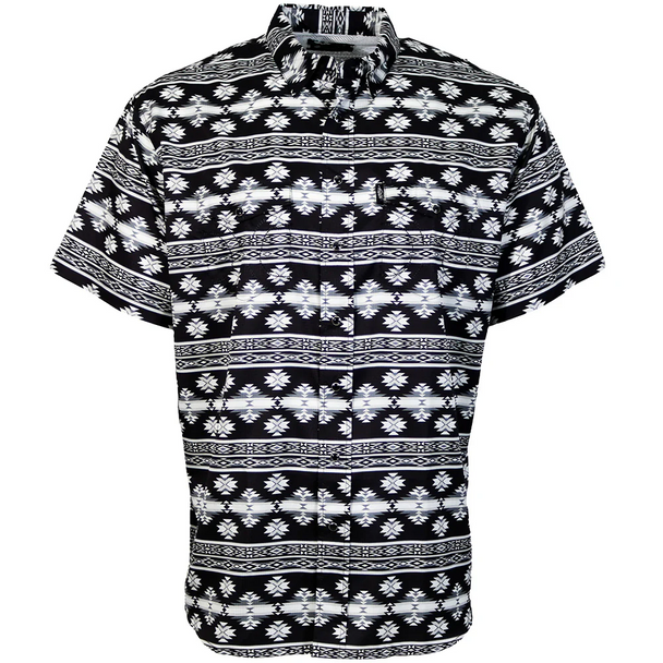 HOOEY SOL GREY AZTEC SNAP PRINT - MENS SHIRT  - HT2621BKAZ