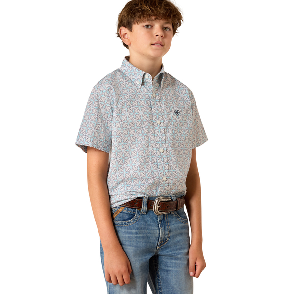 ARIAT BLUE ELIXIR SOUTHWEST PRINT - KIDS BOYS SHIRT - 10071676