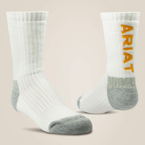 ARIAT KIDS COTTON CREW WHITE - ACCESSORIES SOCKS  - AR2984-100