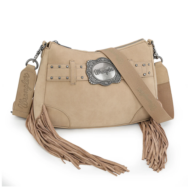 WRANGLER FRINGE TAN BUCKLE HOBO - LADIES PURSES  - WG241-2022TN