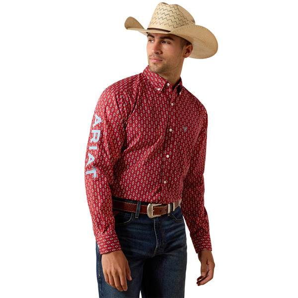 ARIAT TEAM WILLOW FITTED RED & BLUE - MENS SHIRT  - 10071758