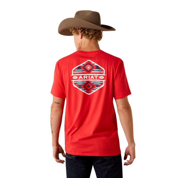 ARIAT CHINELOS HEX RED PRINT - MENS TEE  - 10054352