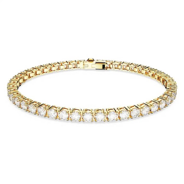 SWAROVSKI MATRIX TENNIS GOLD WHITE ROUND - ACCESSORIES JEWELRY BRACELET - 565766