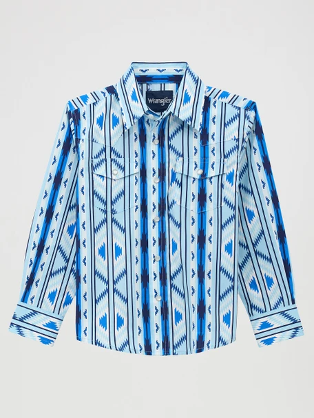 WRANGLER CHECOTAH  BLUE PRINT - KIDS BOYS SHIRT - 112379203