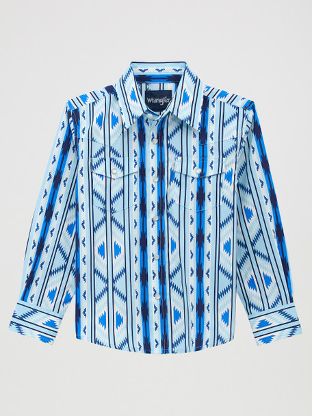 WRANGLER CHECOTAH  BLUE PRINT - KIDS BOYS SHIRT - 112379203